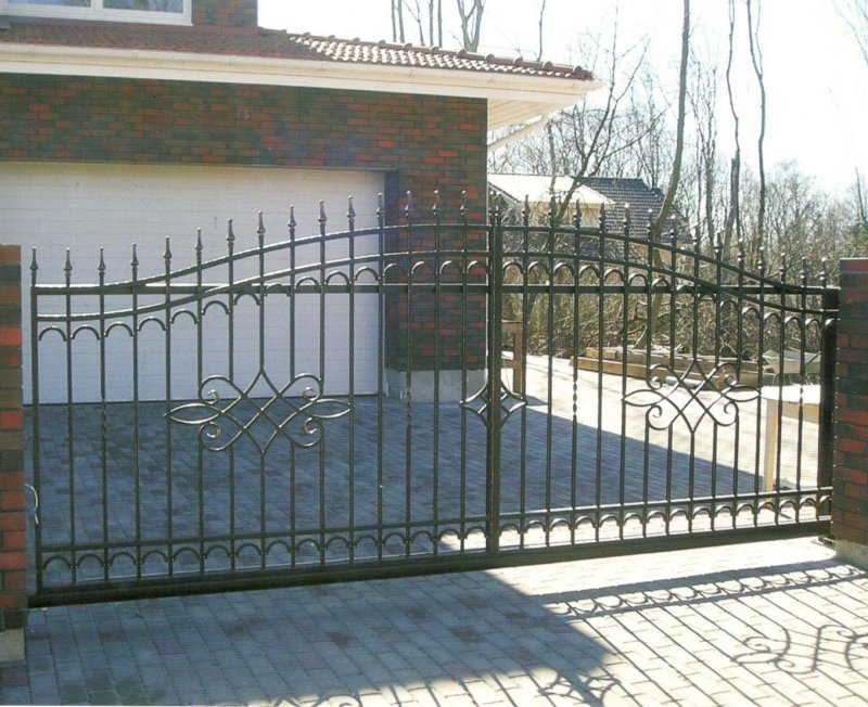 Сварные ворота с калиткой