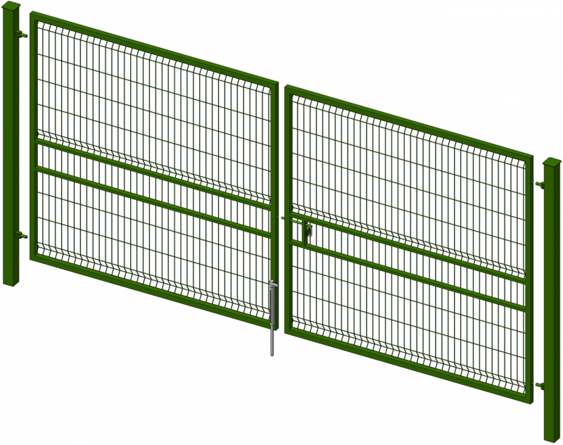 Ворота (калитки): к 1с калитка каркас h 1,96м l 1,0м / м16 / 90 / ППК RAL 6005
