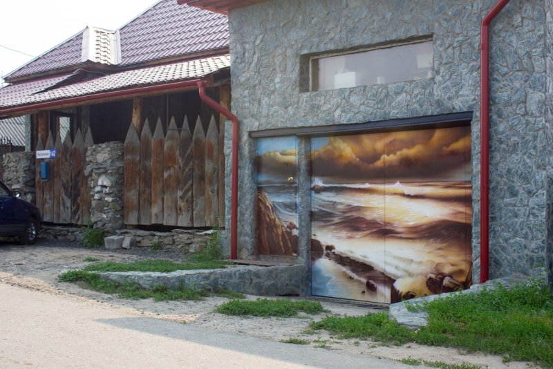 Гаражные ворота аэрография