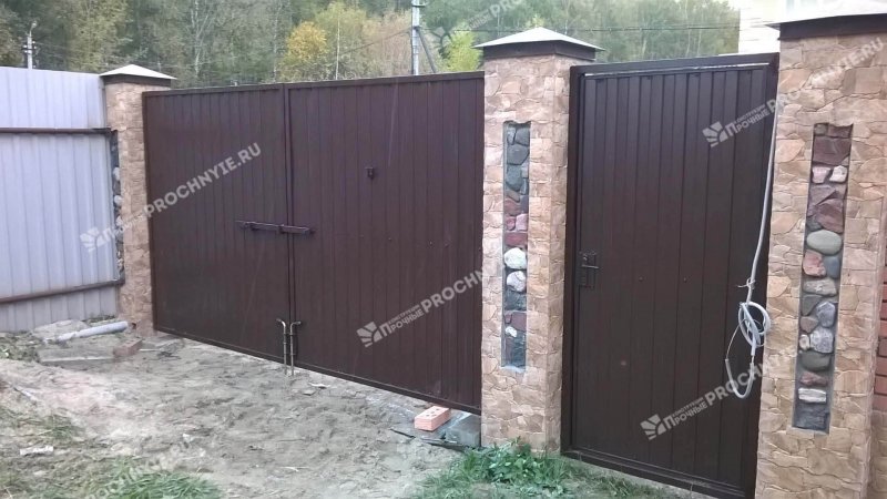 Сварные ворота с калиткой