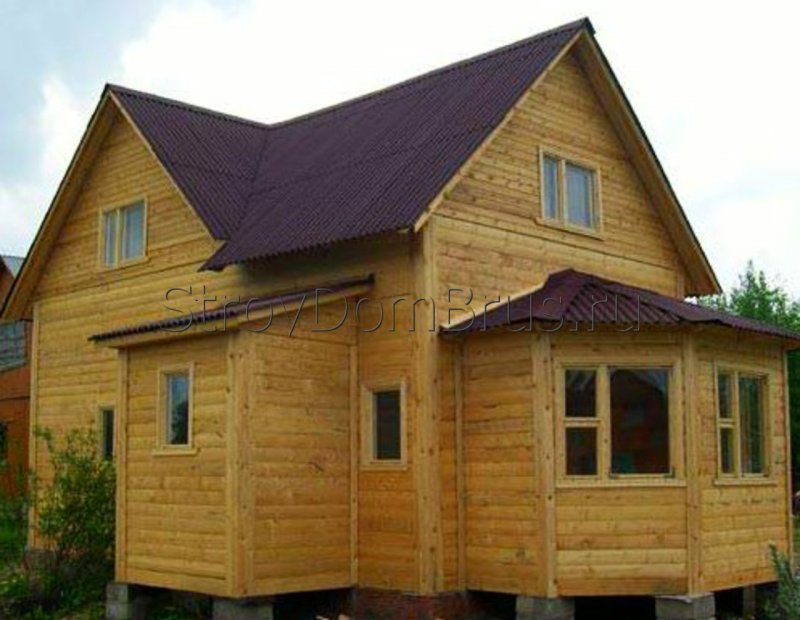Пристрой из бруса с эркером