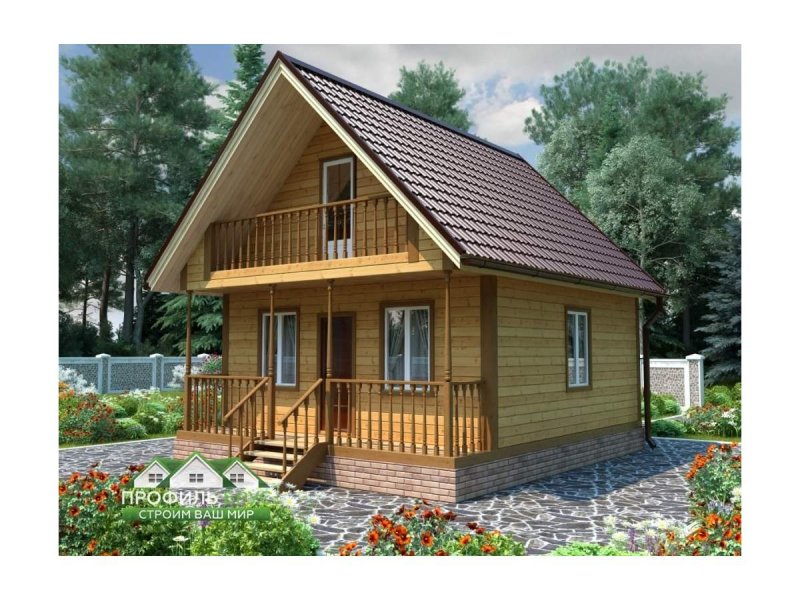 Дом из бруса с мансардой