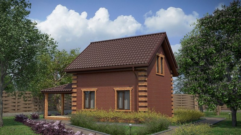 Садовый домик из кирпича