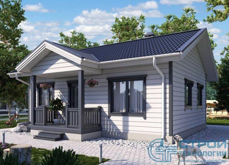 Дом 50 м2 одноэтажный каркасный