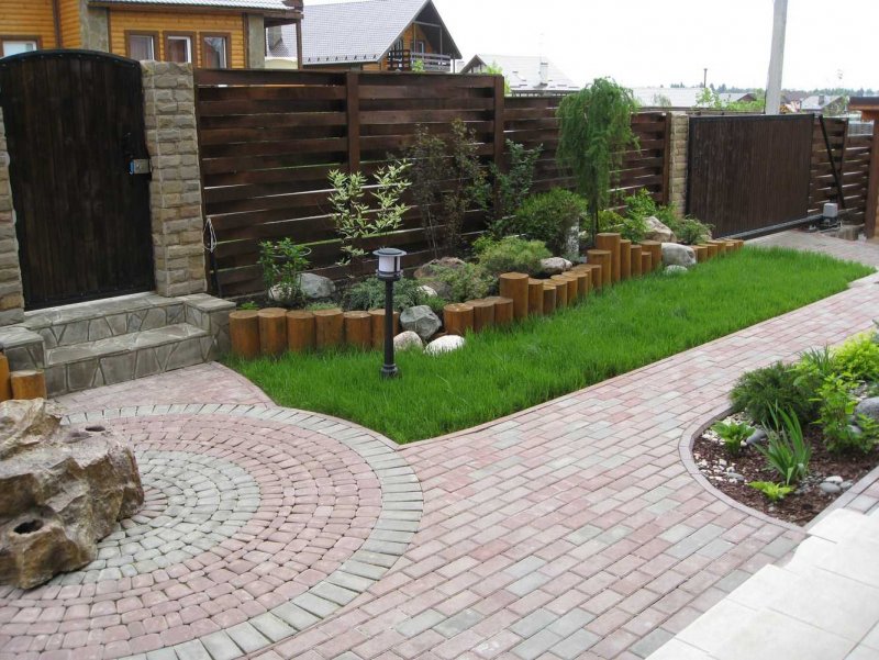 Тротуарная плитка ландшафт участок