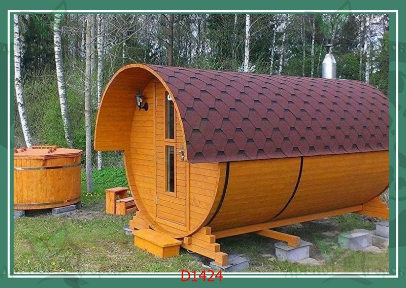 Баня бочка из бревна