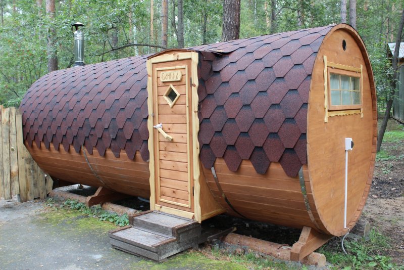 Перевозная баня бочка