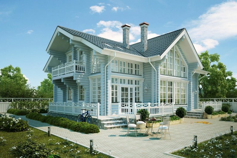 Красивый коттедж светлый