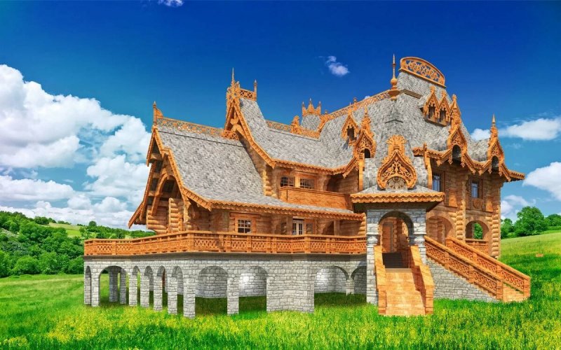 Спальня деревянном домен