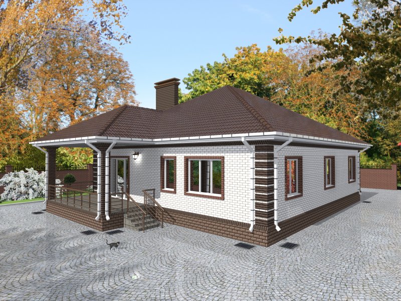 Американский дом с террасой
