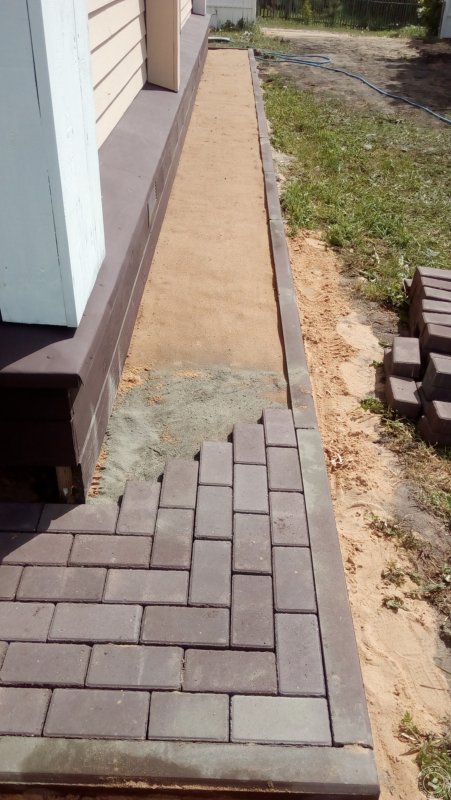 Отмостка тротуарной плиткой
