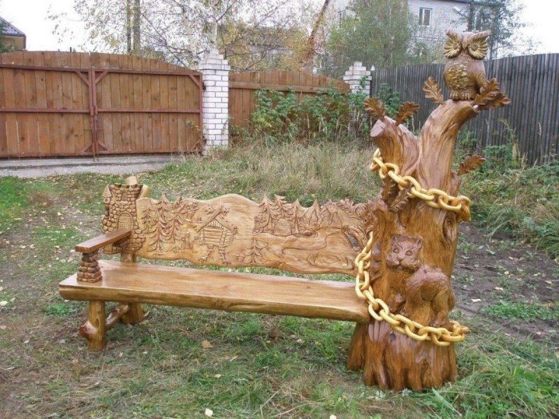 Фигуры из дерева для сада