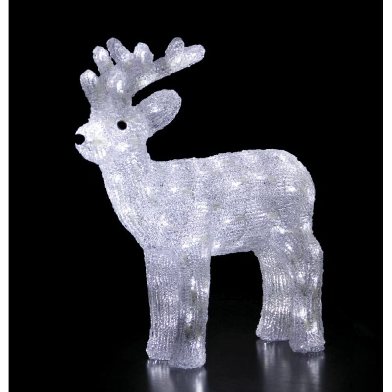 Фигура световая белый олень 31 led, 26х12х45 см фиксинг от батар не в компл