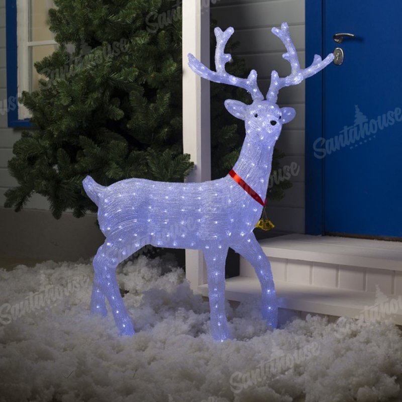 Фигура акрил. "Олень", 100х30х130 см, контр. Низковольтный, 228 led, 24v, белый
