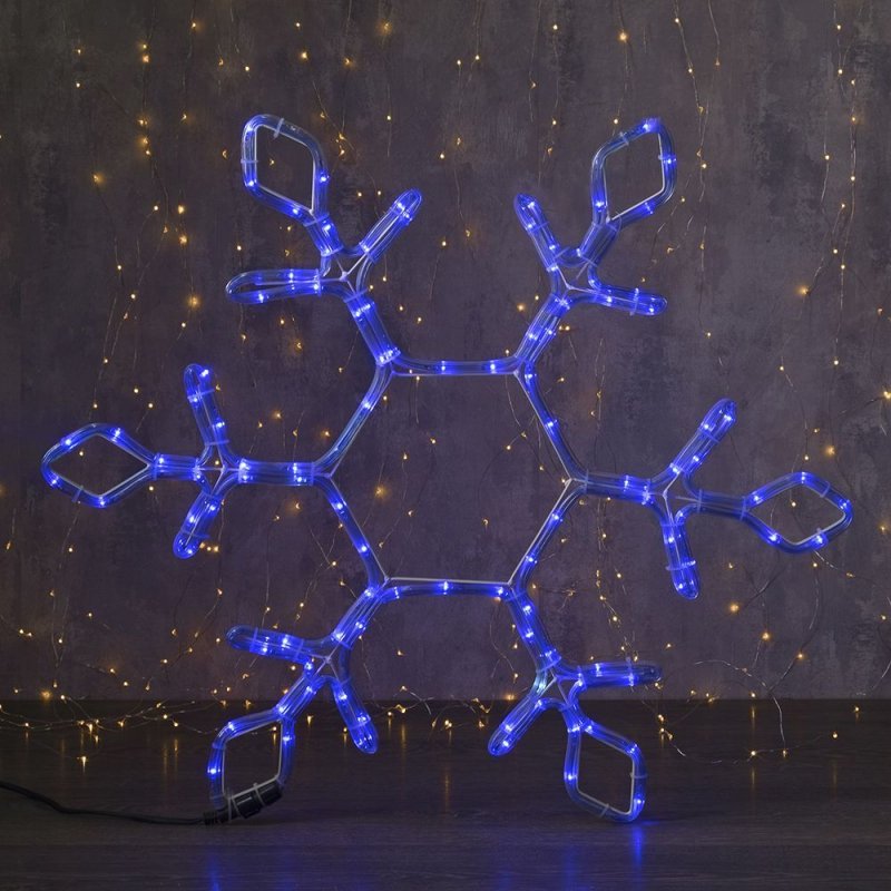 Фигура дюралайт Снежинка 52х52 см,96/16 led, белый-синий