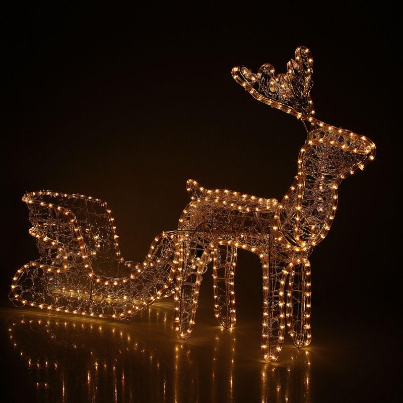 Световая фигура "олень" 30led 30,5х12х35см, белый, 5 м., акрил, ip44