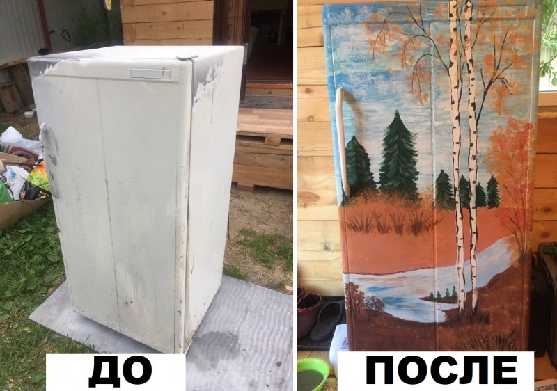 Старый холодильник на даче
