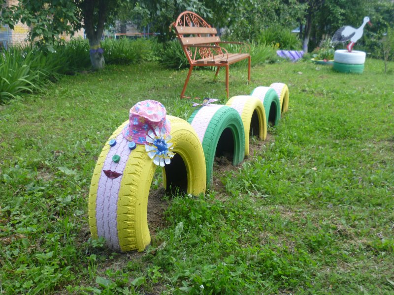Гусеница из шин