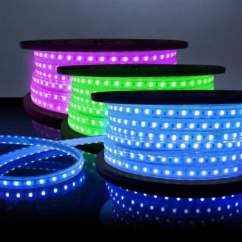 Лента светодиодная 220v 14,4w 60led 5050 ip65 белый, 50 м