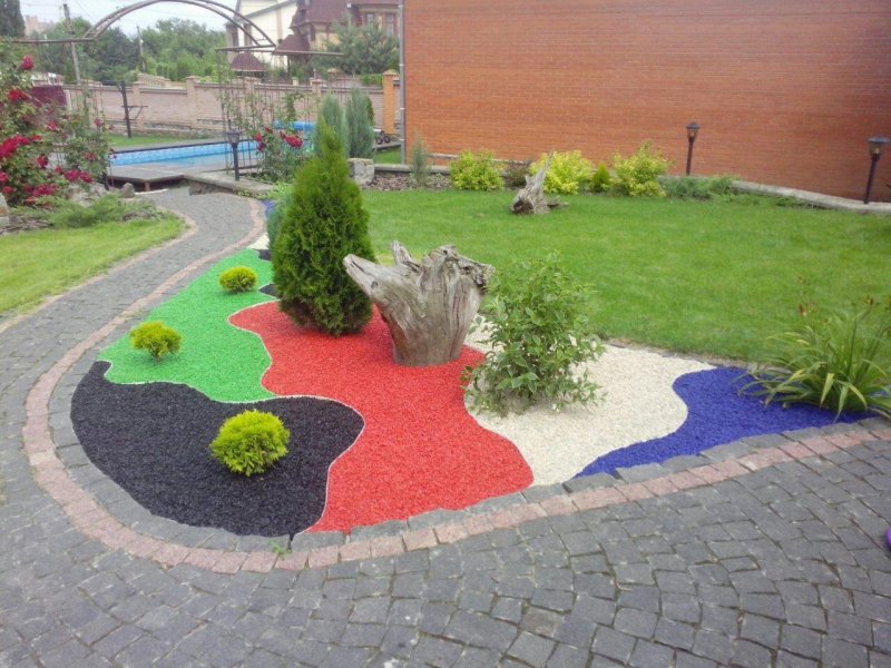 Щебень в ландшафте