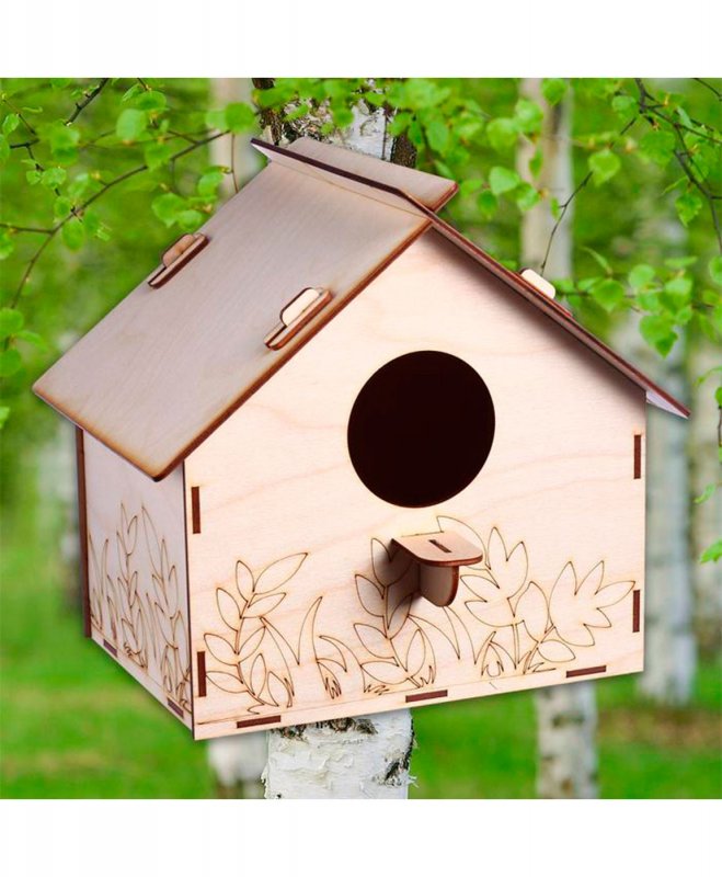 Скворечник Bird домик с планкой 23х22х32см