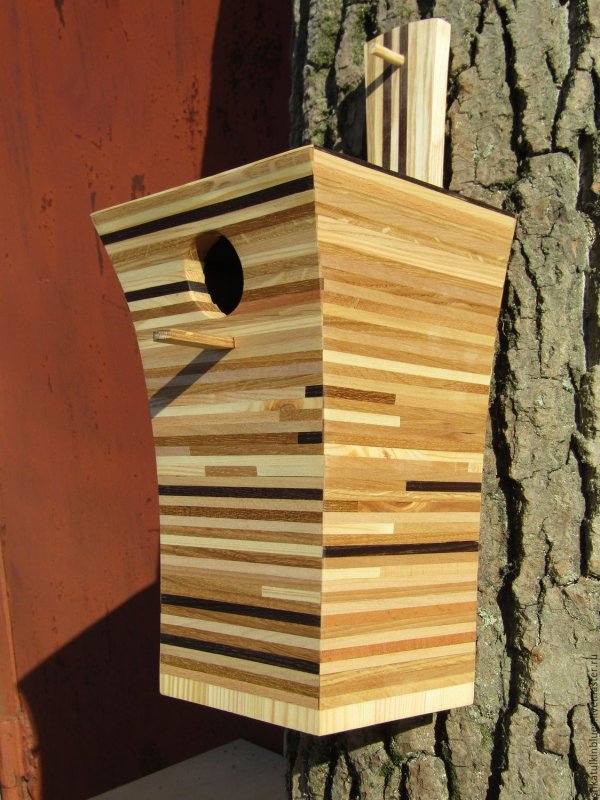 Скворечник Bird домик с планкой 23х22х32см