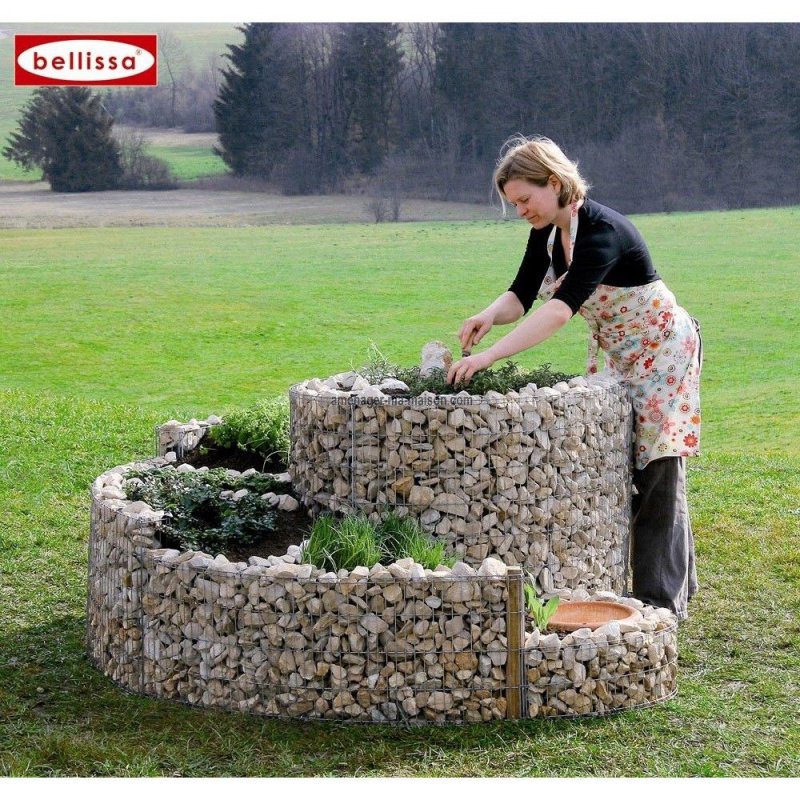 Клумбы из габионов