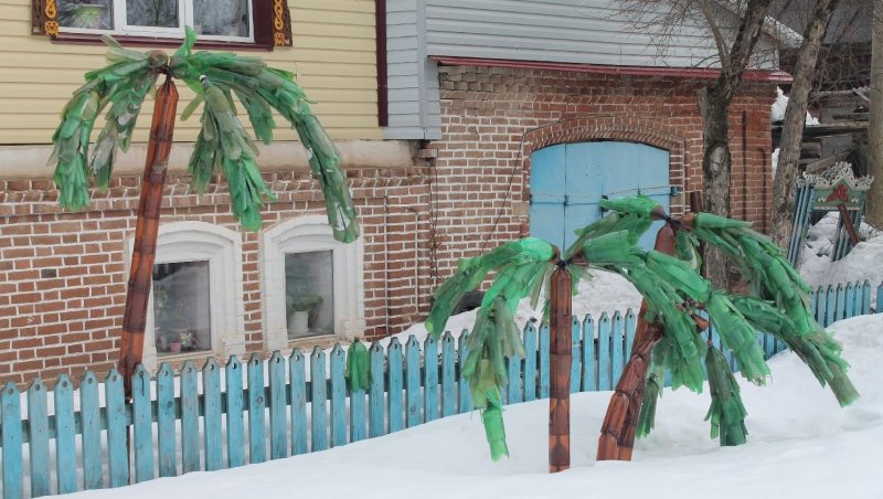 Пальма из бутылок