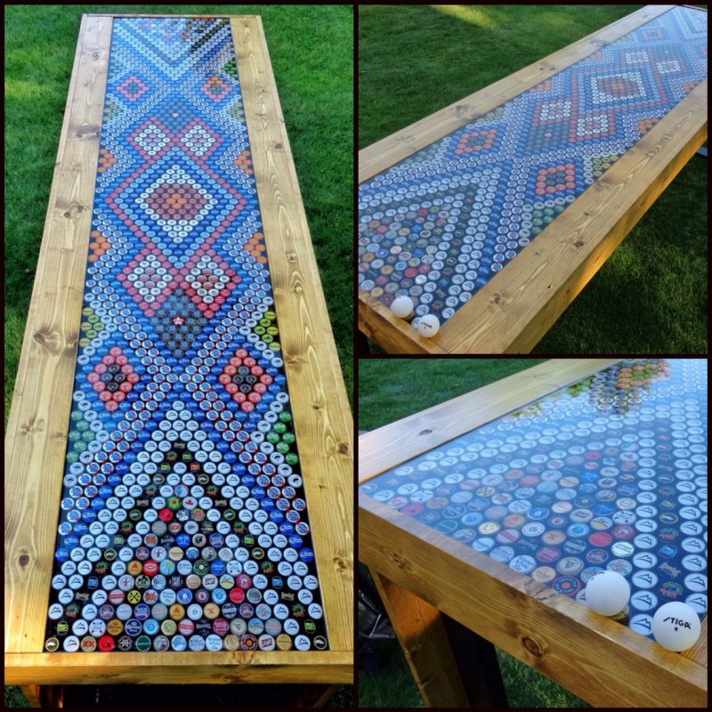 Дорожка из пластиковых крышек