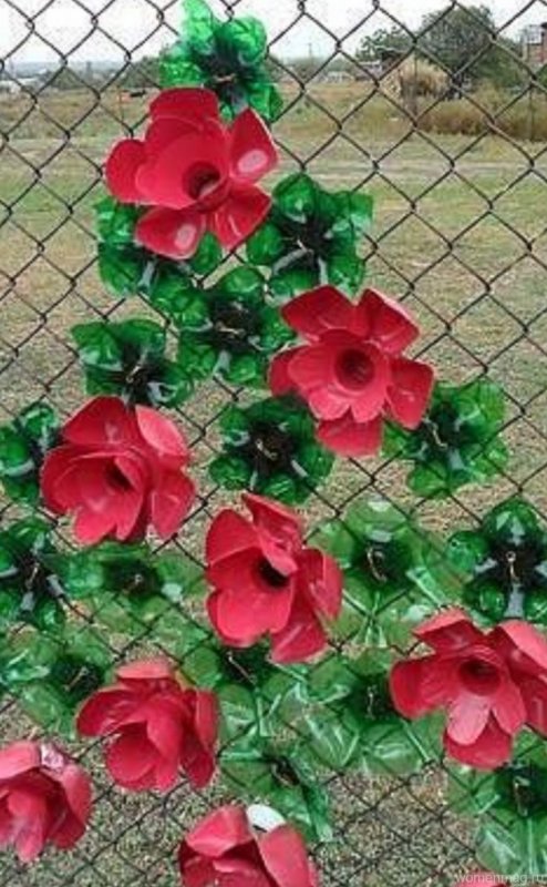 Забор из пластиковых бутылок