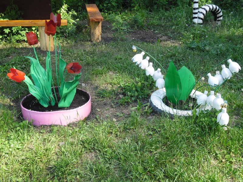 Из бутылок пластиковых для сада