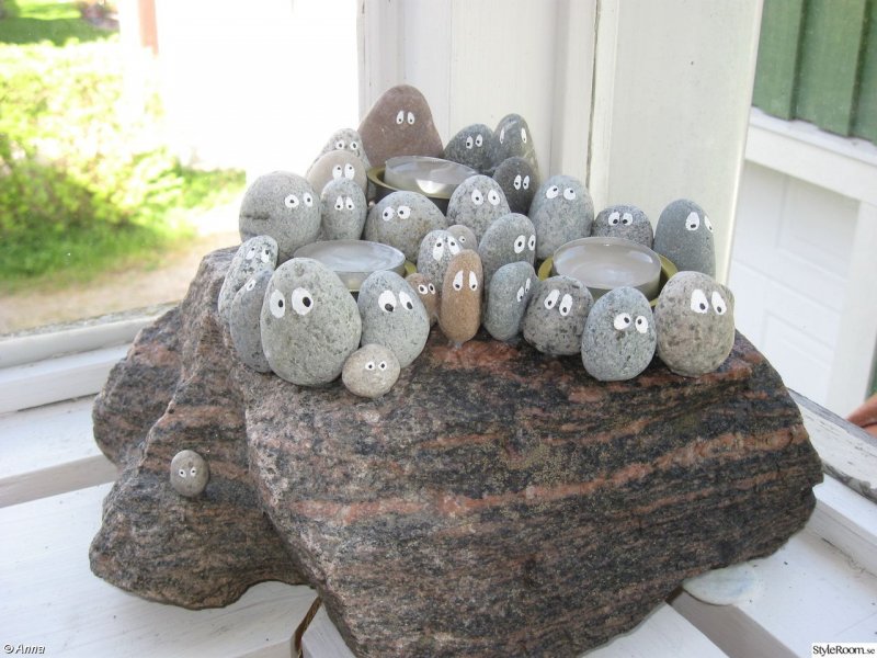 Кот из камней для сада