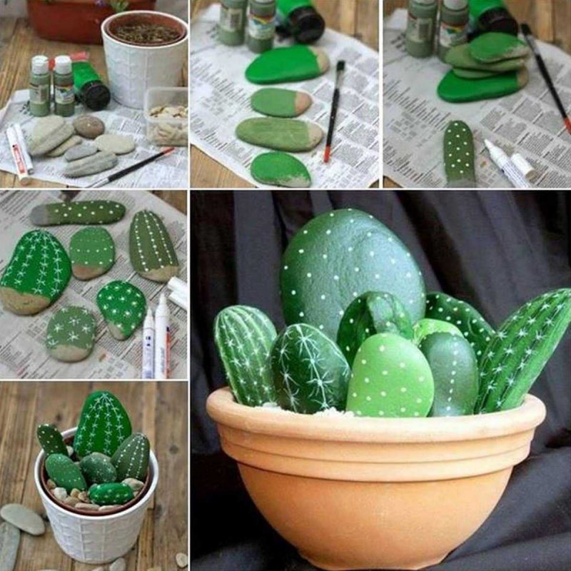 Расписные камни на даче