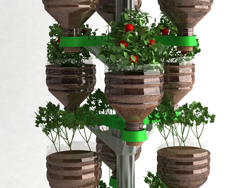 Вазоны из пластиковых бутылей