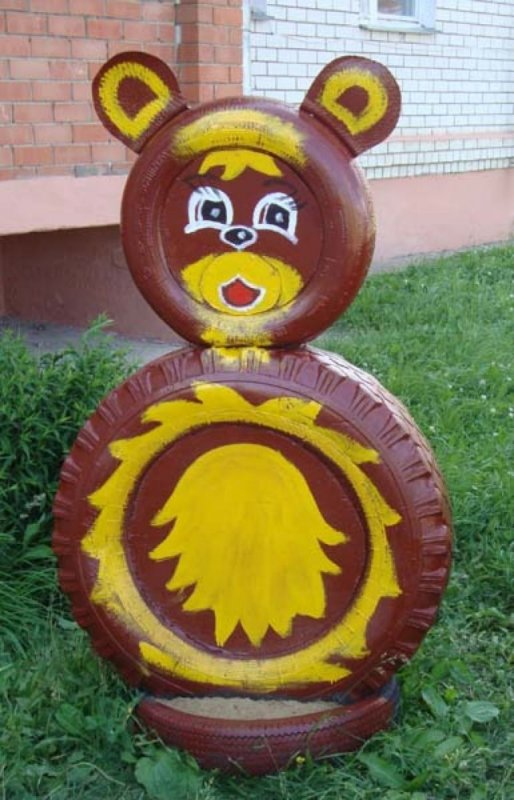 Лягушка из шин