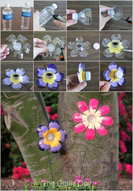 Цветы из пластиковых бутылочек