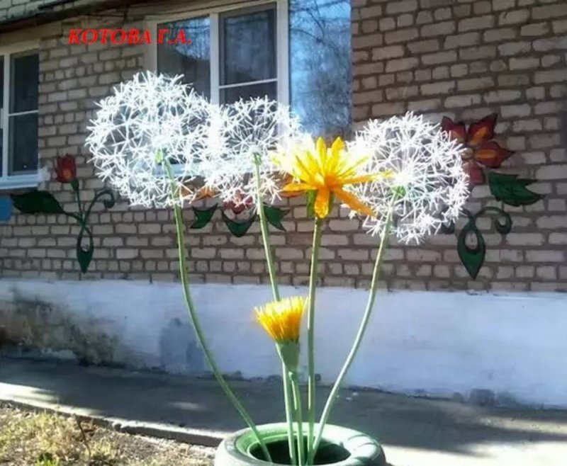Ромашка из пластиковой бутылки
