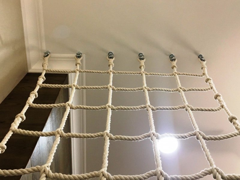 Веревочная сетка в интерьере