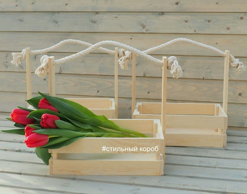 Деревянные ящички для цветов