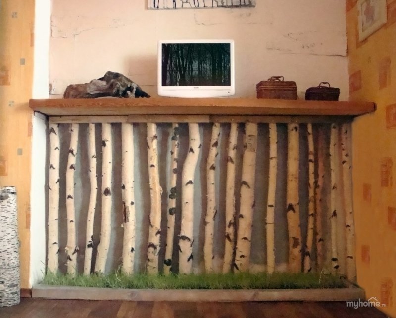 Стена из березы