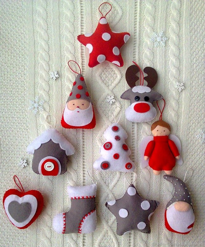 Елочные игрушки из футера