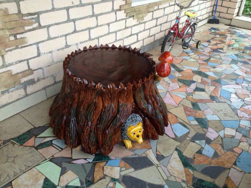 Декоративные пеньки для сада