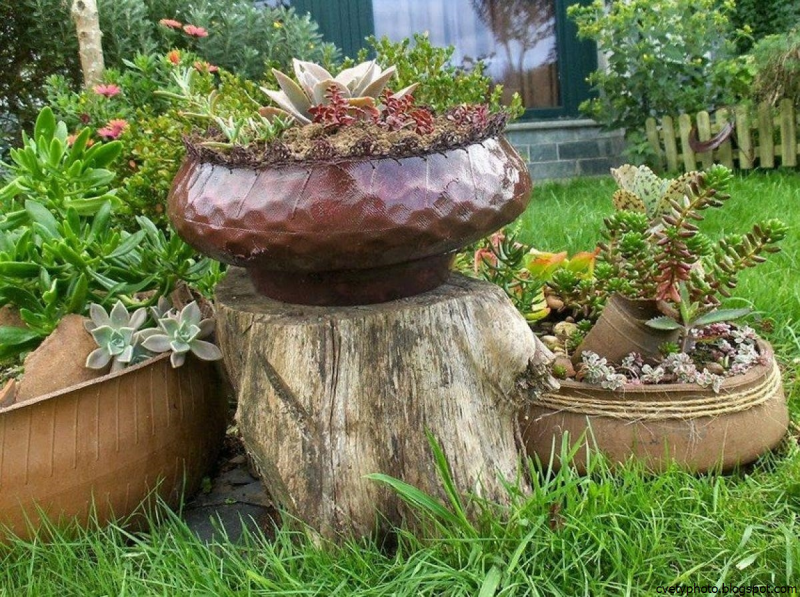 Вазоны из колес