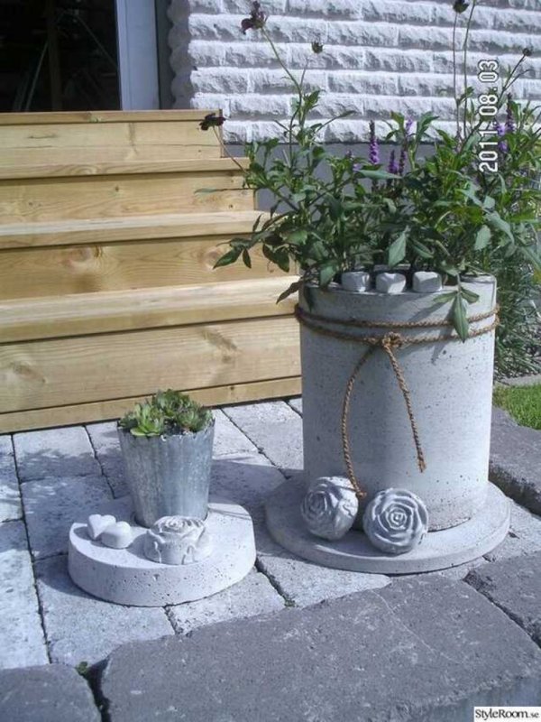 Садовые горшки из бетона