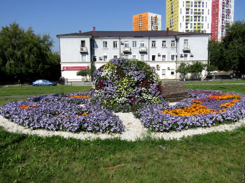 Парк Маяковского в Екатеринбурге клумбы