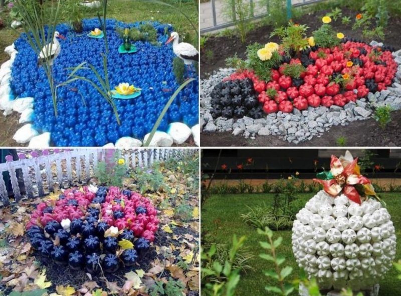Поделки из бутылок на участок детского сада
