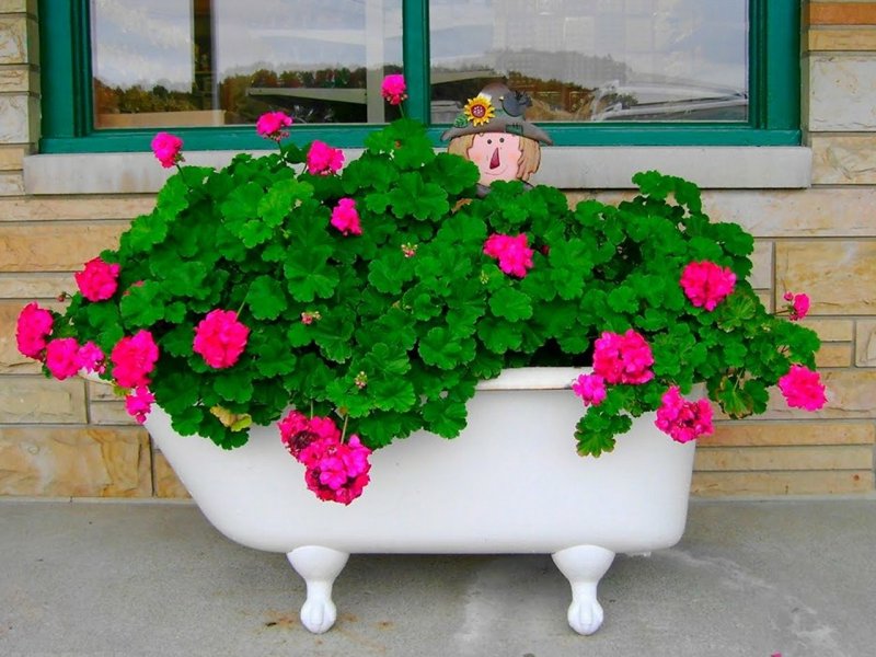 Клумба из старой ванны