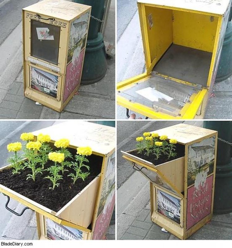 Клумбы из старой мебели