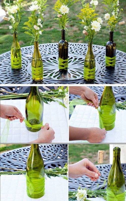 Поделки из стеклянных бутылок своими руками для декора