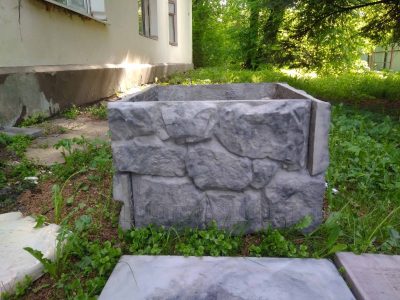 Вазон бетонный "ева" (400*400*550 мм) щебень, серый цемент